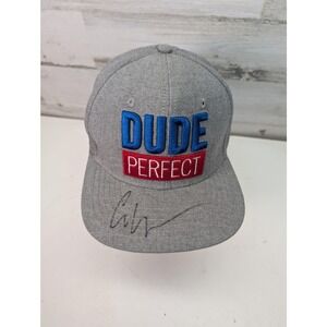 Dude Perfect Hat‎ Cap Snap Back Gray 2022 Tour Autographed Mens Basketball